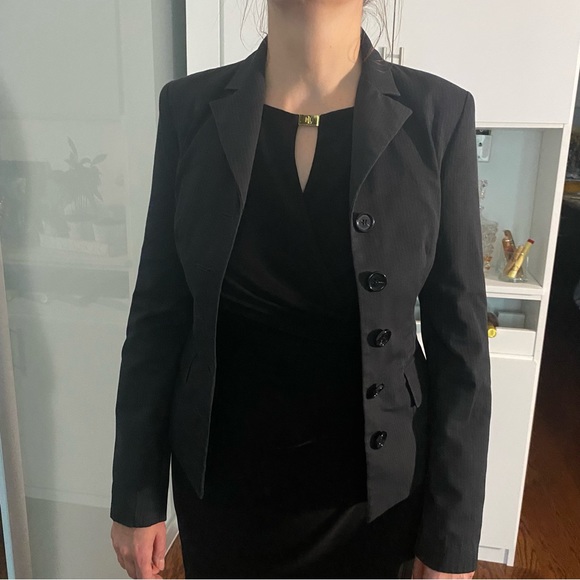 Jacob Dark Grey Blazer with Pin Stripes Size 0 - Picture 1 of 7